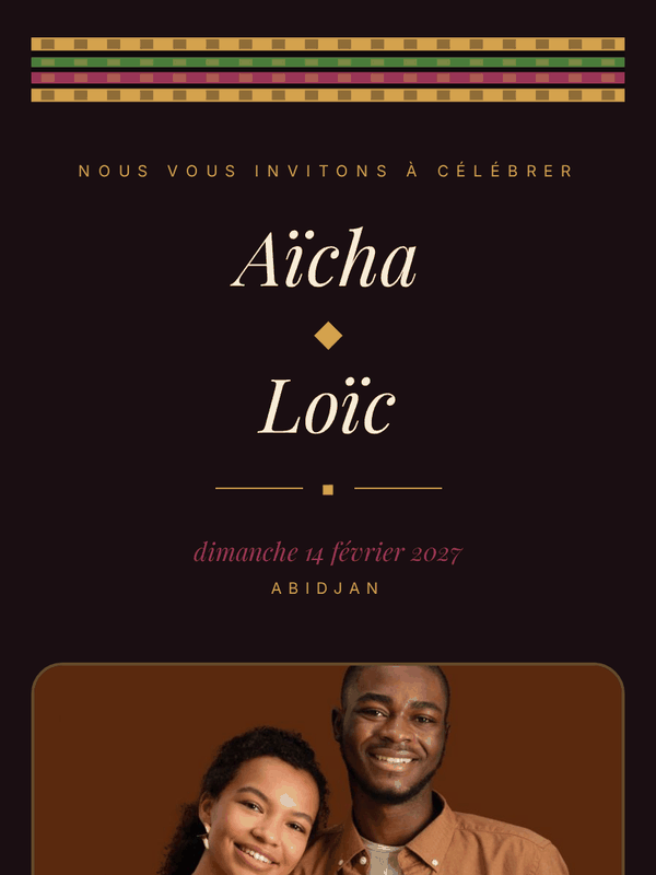 Modèle d'invitation Kente Royal