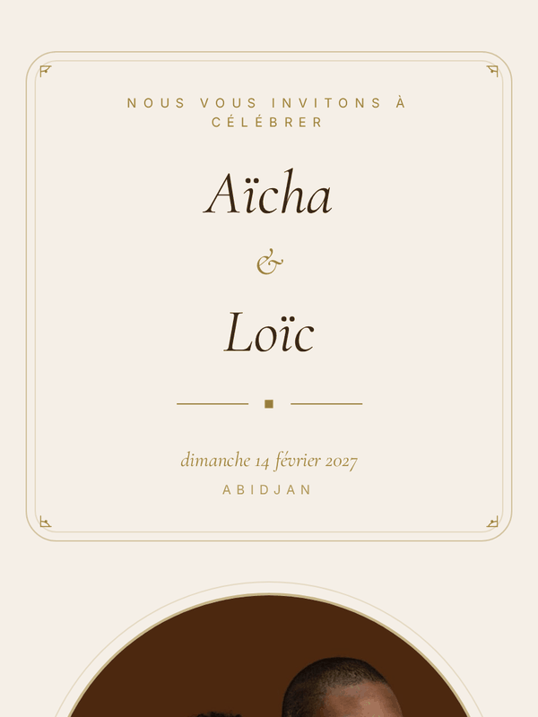 Modèle d'invitation Or Antique